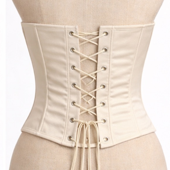 Rhinestone Embellished Corset Bustier Top – Ivory/Cream, Size: Small - Picture 3 of 7